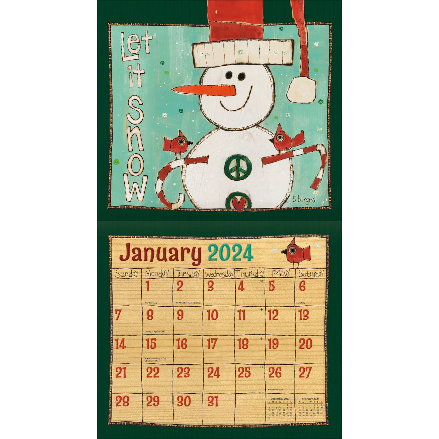 2024 LANG Painted Peace By Stephanie Burgess - Deluxe Wall Calendar