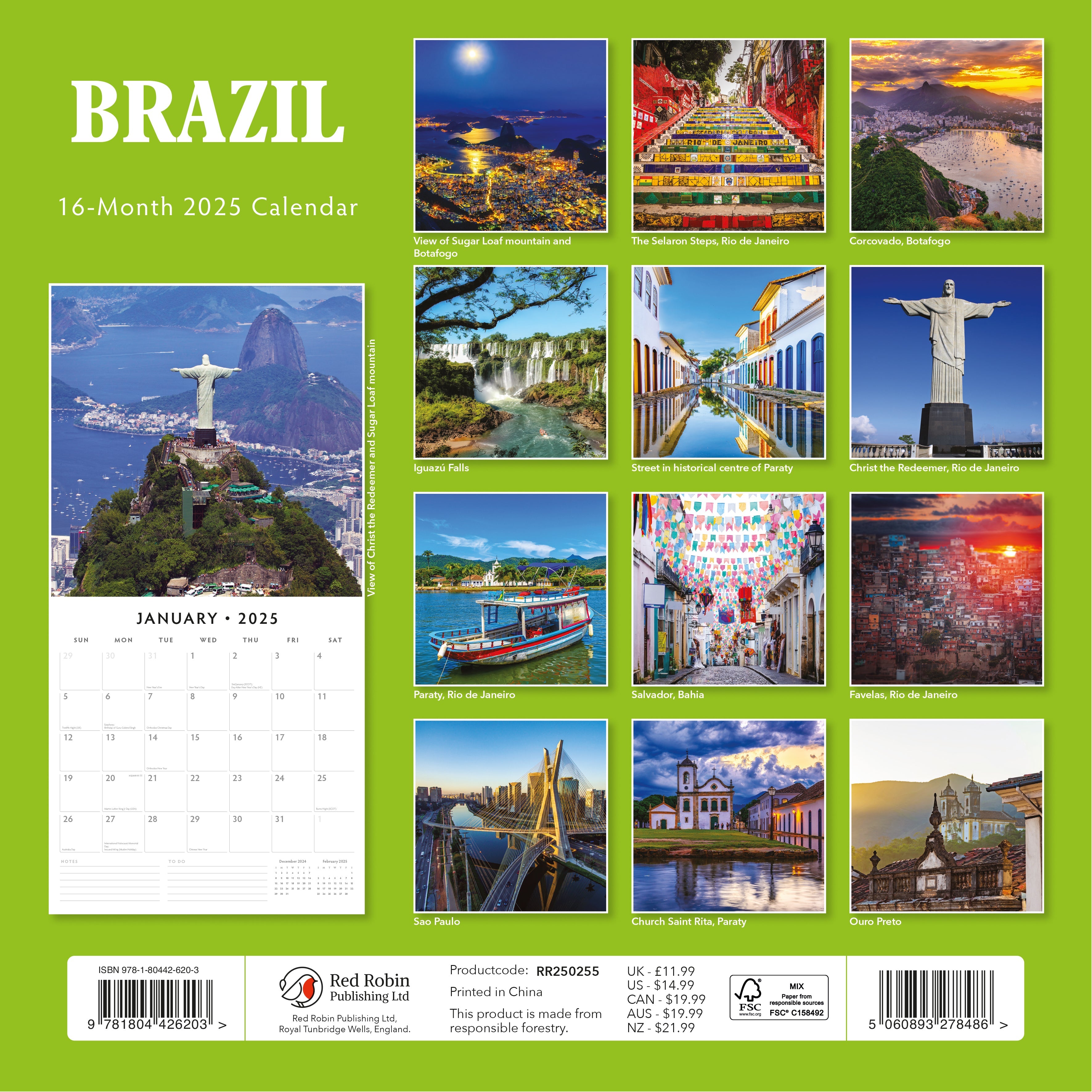 2025 Brazil - Square Wall Calendar