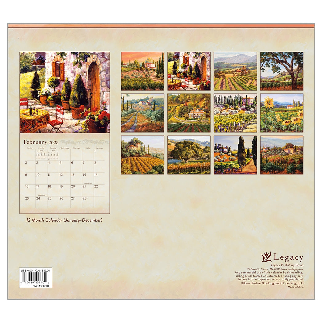 2025 Legacy Wine Country - Deluxe Wall Calendar