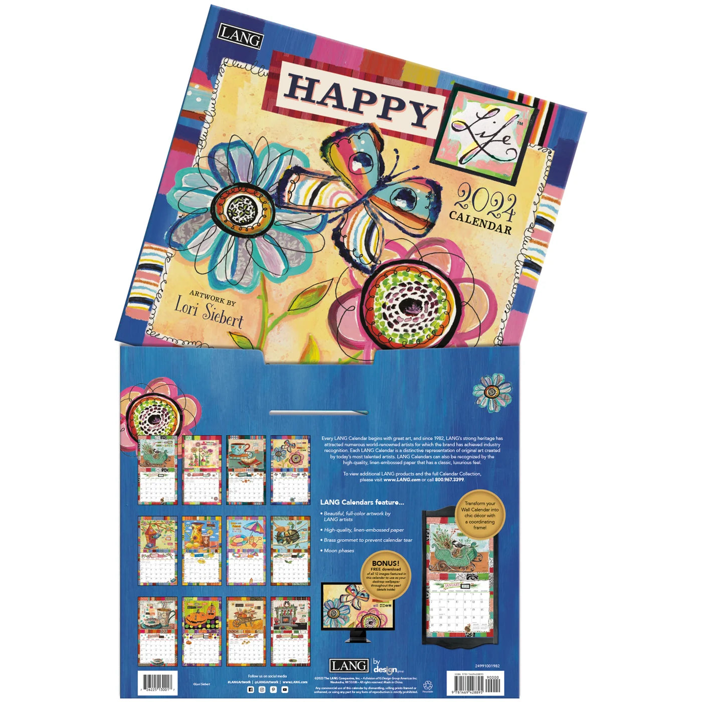 2024 LANG Happy Life By Lori Siebert - Deluxe Wall Calendar