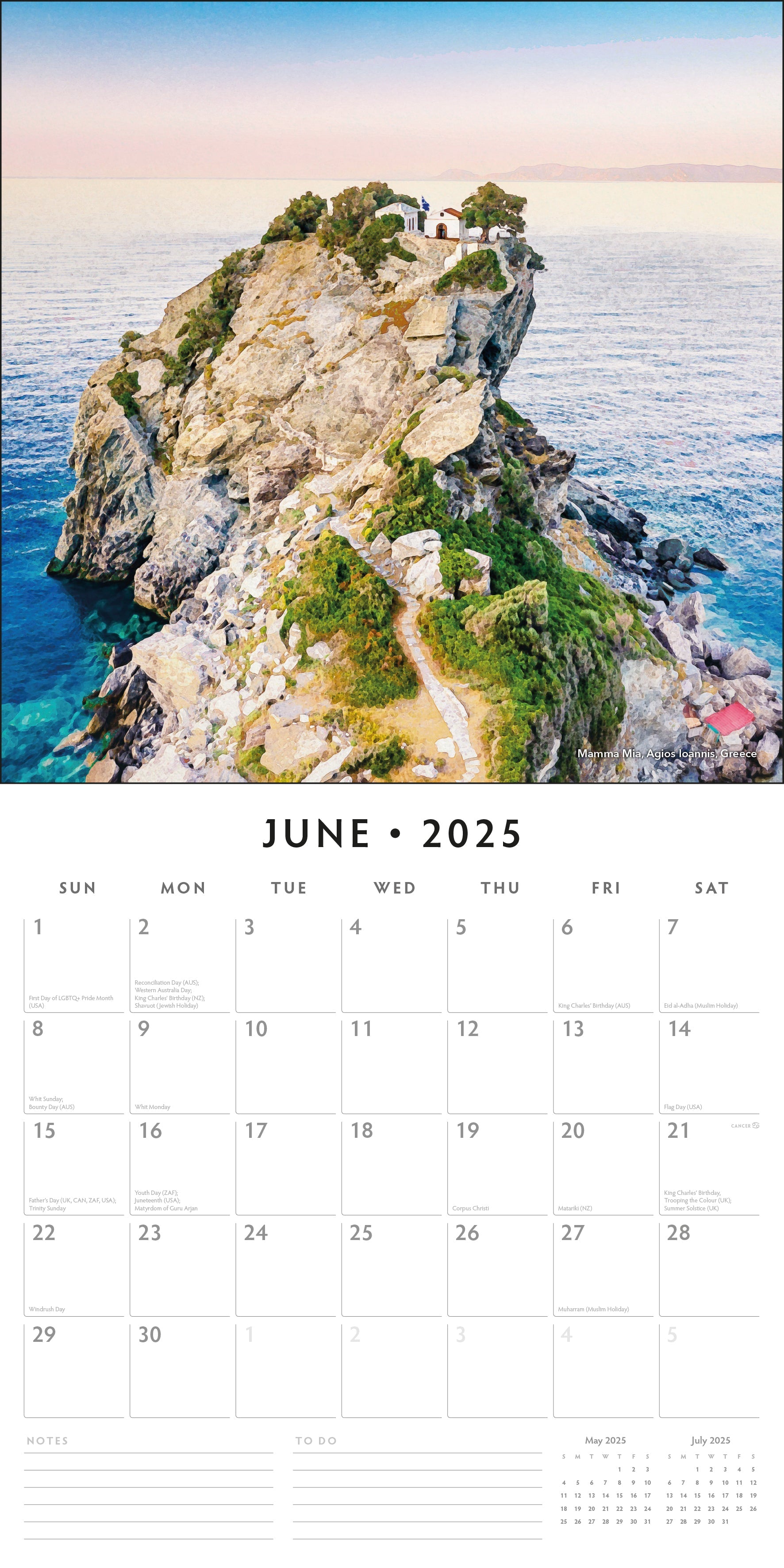 2025 Iconic Movie Locations - Square Wall Calendar