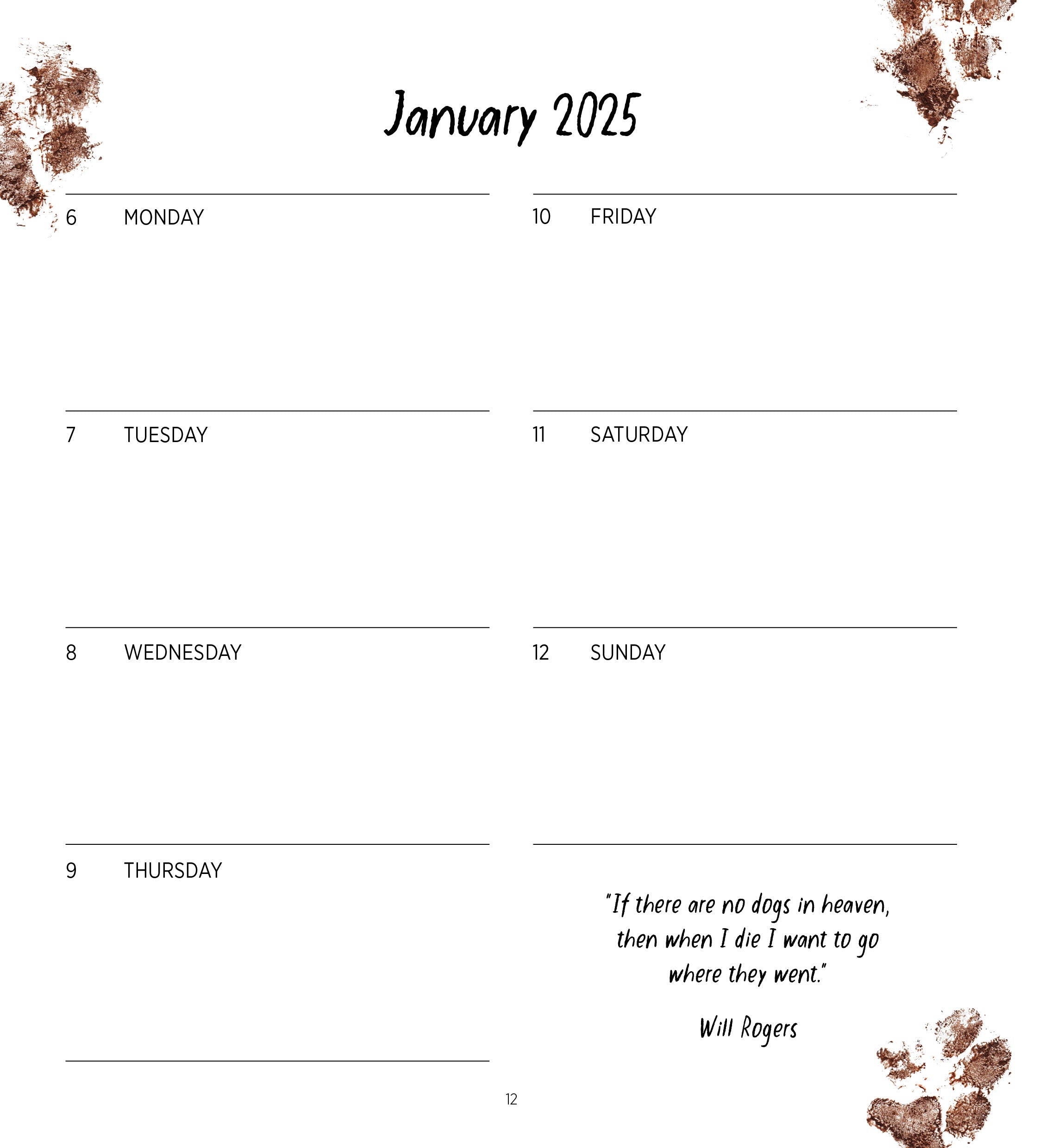 2025 Dogs Life - Bi-Weekly Diary/Planner