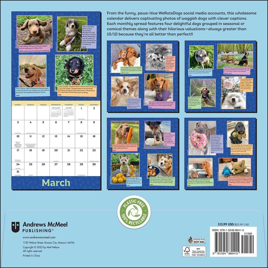 2024 We Rate Dogs - Square Wall Calendar  SOLD OUT