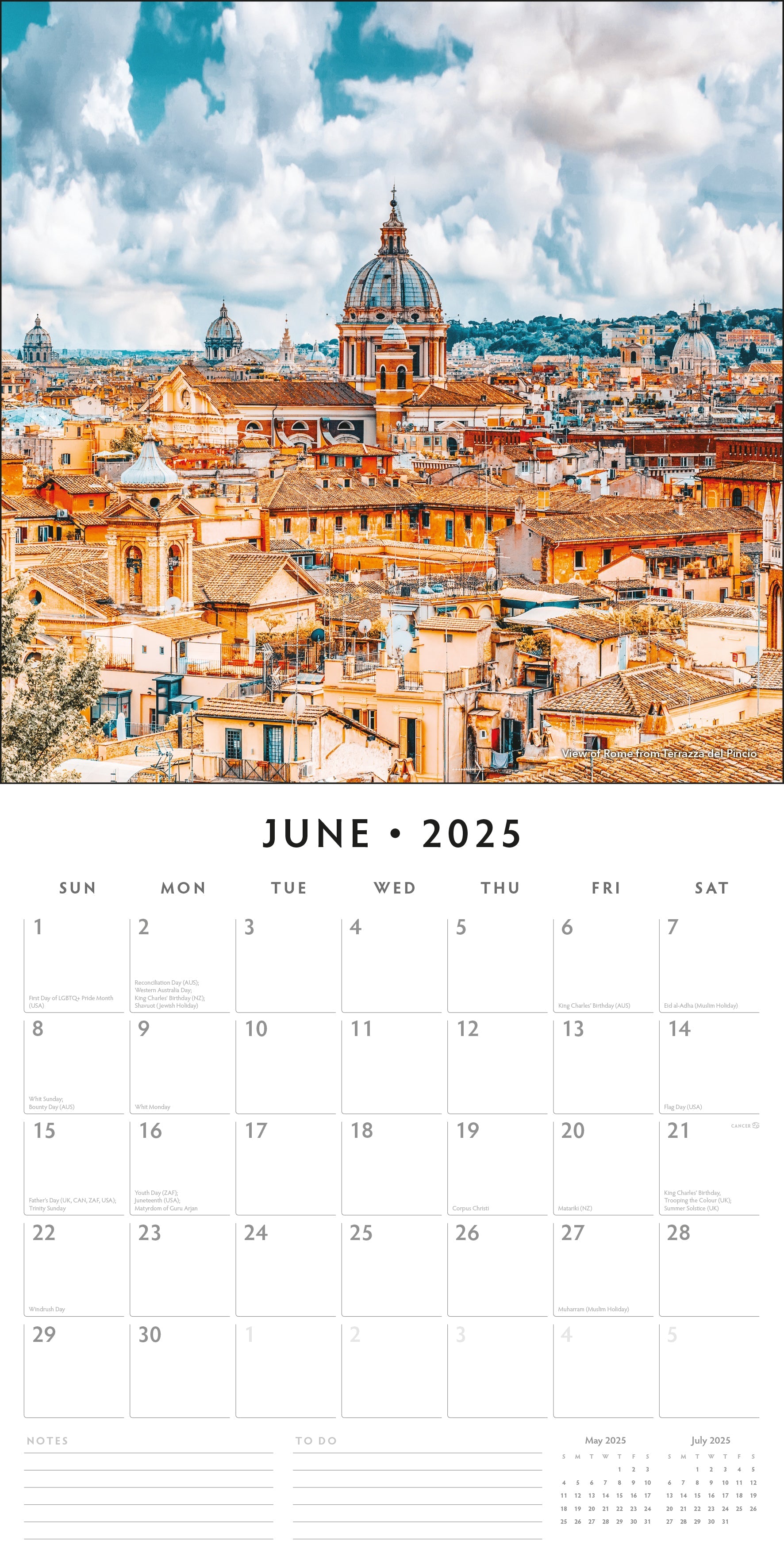 2025 Rome - Square Wall Calendar
