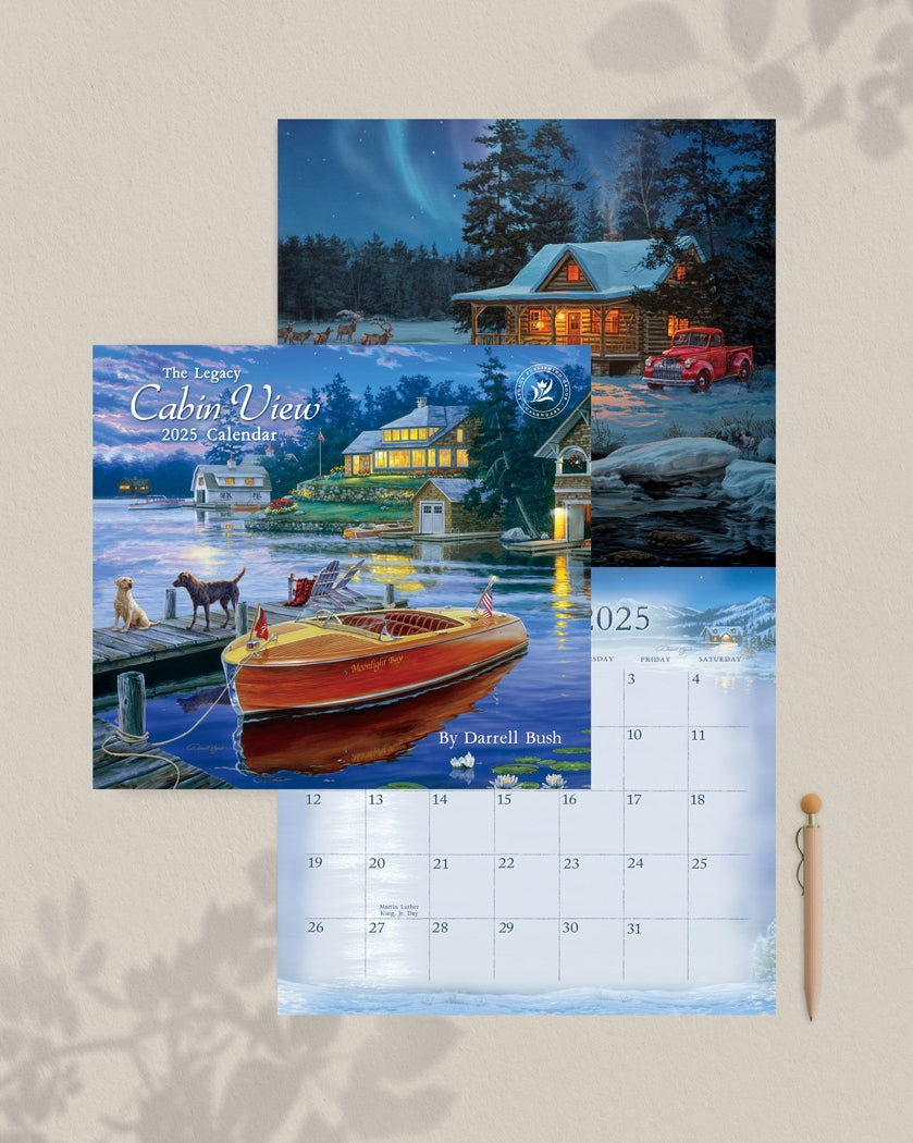 2025 Legacy Cabin View - Deluxe Wall Calendar