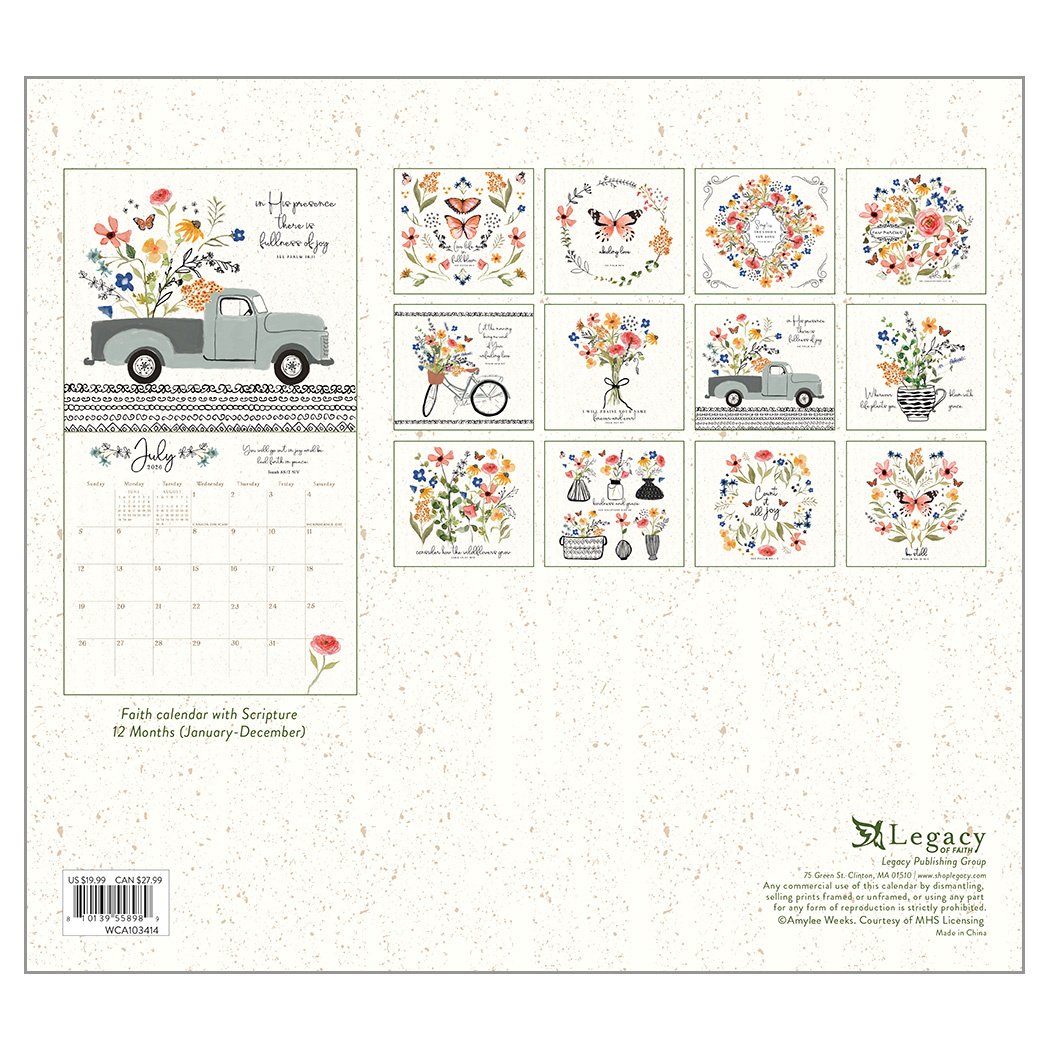 2026 Legacy Be Still - Scripture - Deluxe Wall Calendar