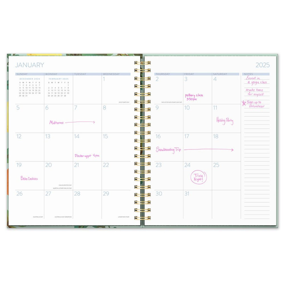 2025 Fruit & Flora - XL Spiral Weekly & Monthly Diary/Planner