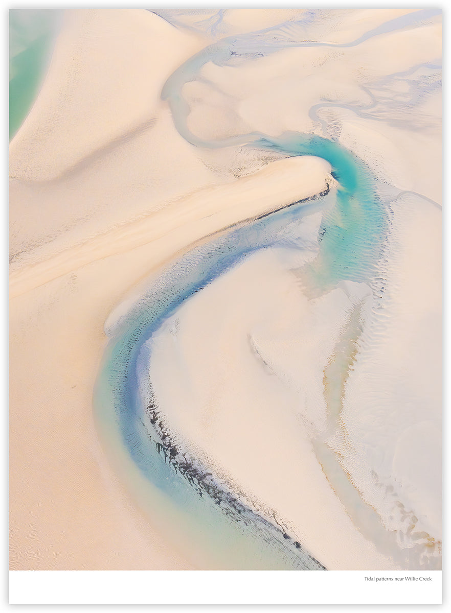 Broome & Beyond 2027 calendar photograph: Aerial tidal patterns near Willie Creek