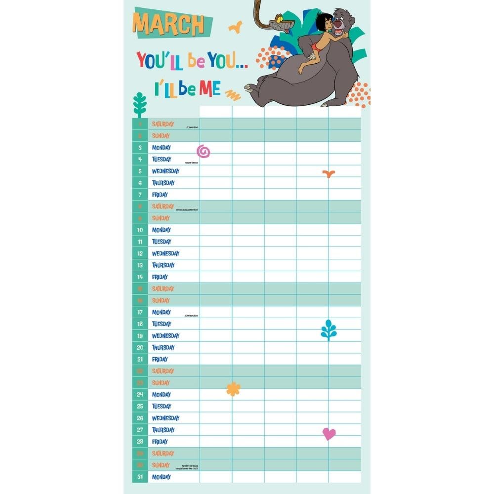 2025 Disney Classics Family Organiser - Square Wall Calendar