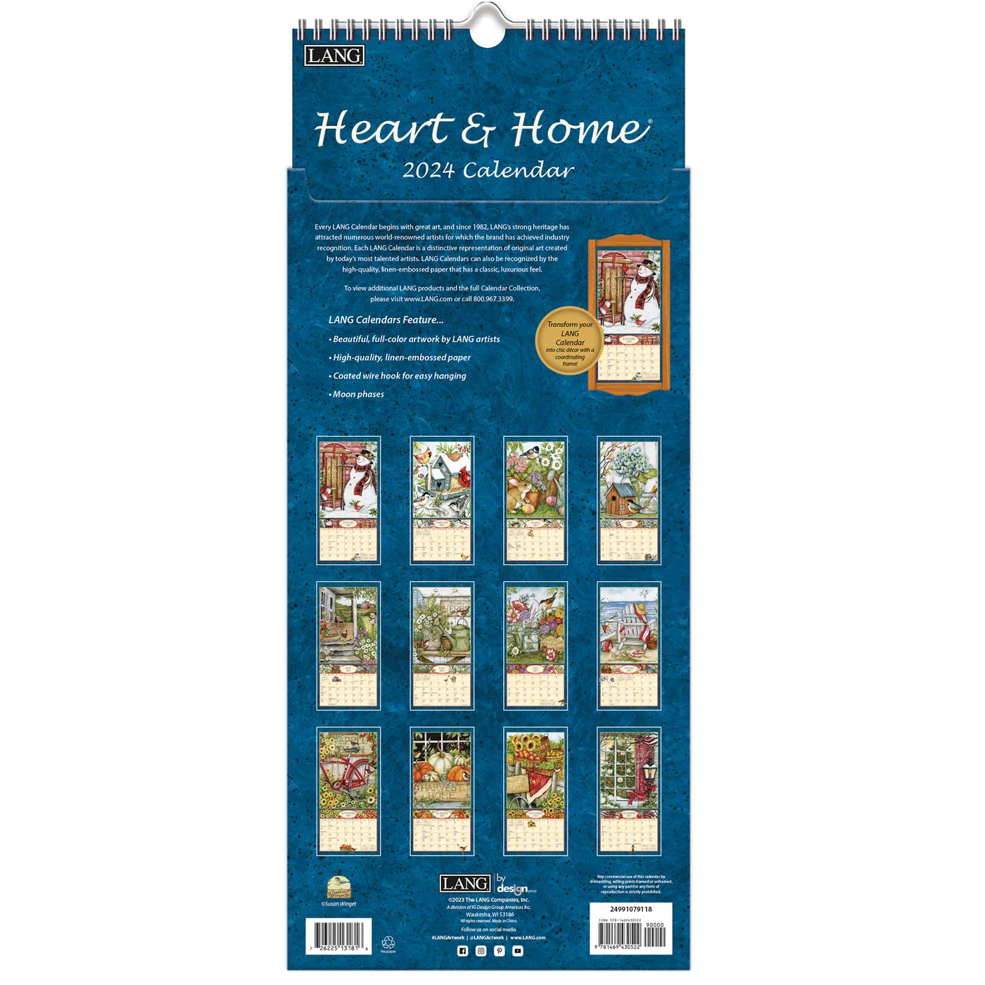 2024 Heart & Home - Slim Wall Calendar