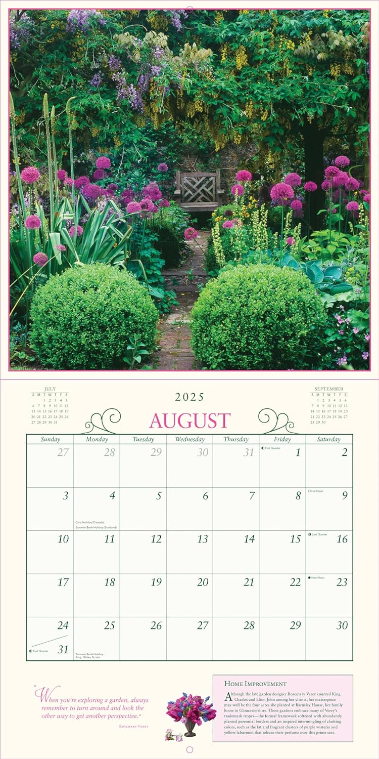2025 Secret Garden - Square Wall Calendar