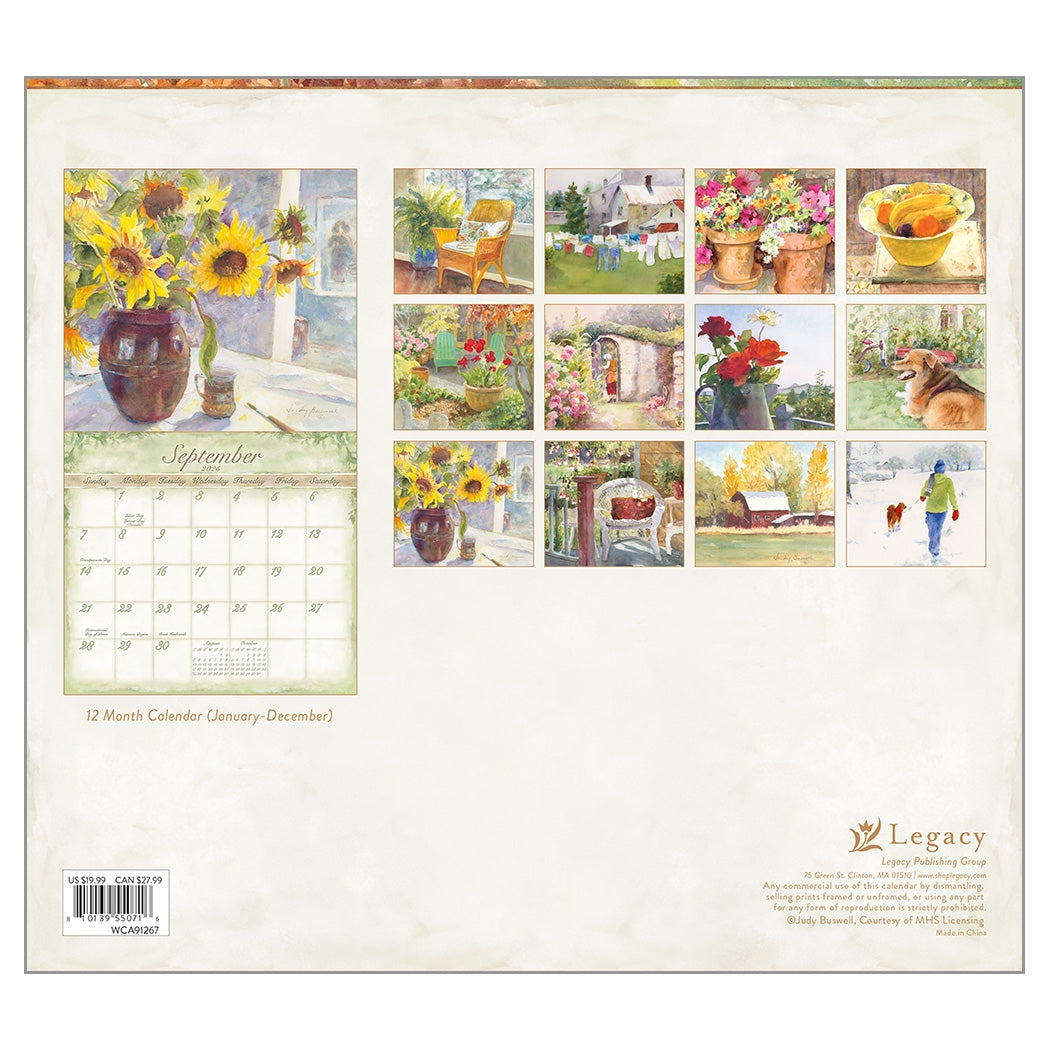 2025 Legacy Judy Buswell Watercolors - Deluxe Wall Calendar