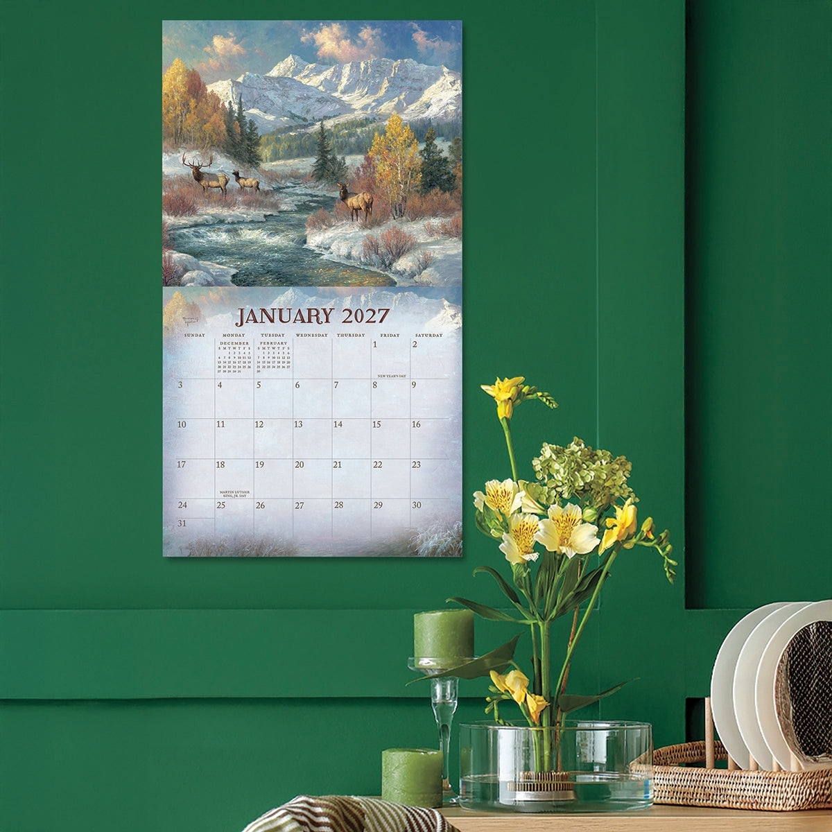 2027 Four Seasons - Deluxe Wall Calendar by Abraham Hunter