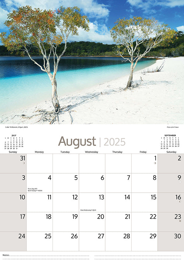 2025 Australia Land of Contrast By Artique - Horizontal Wall Calendar