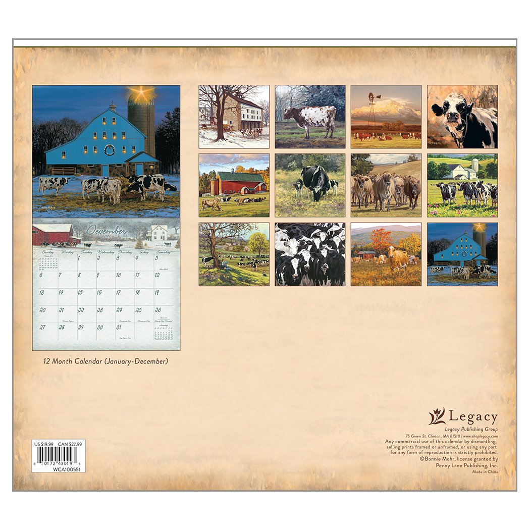2026 Legacy Cow Calendar - Deluxe Wall Calendar