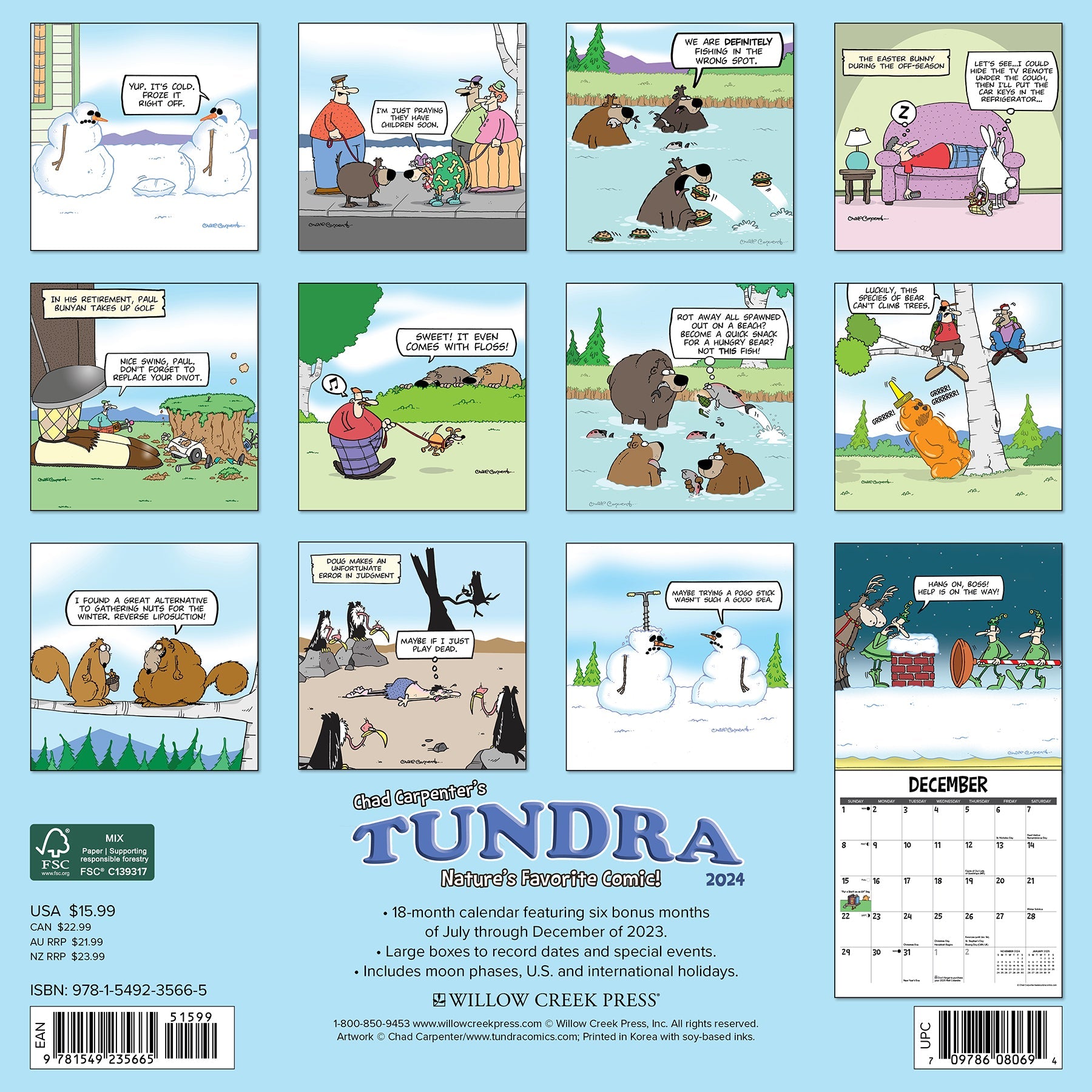 2024 Tundra - Square Wall Calendar