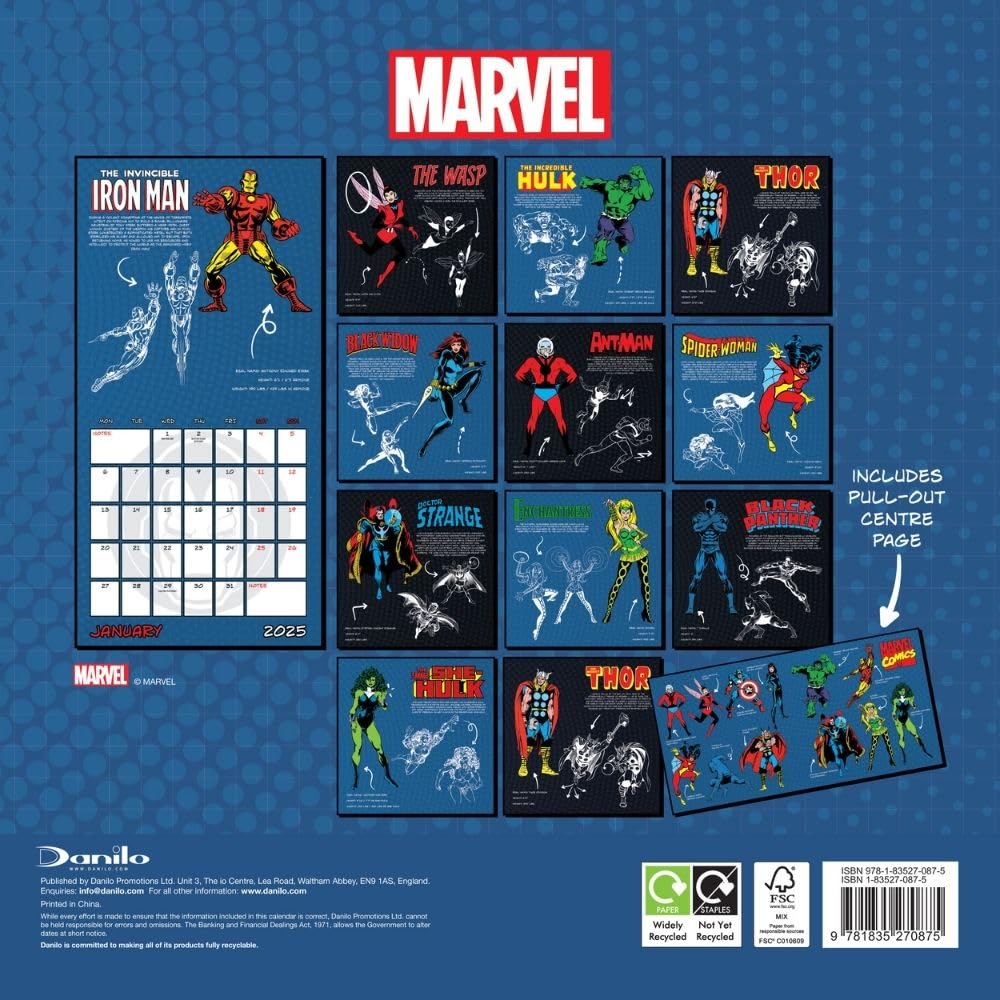 2025 Marvel Comics - Square Wall Calendar