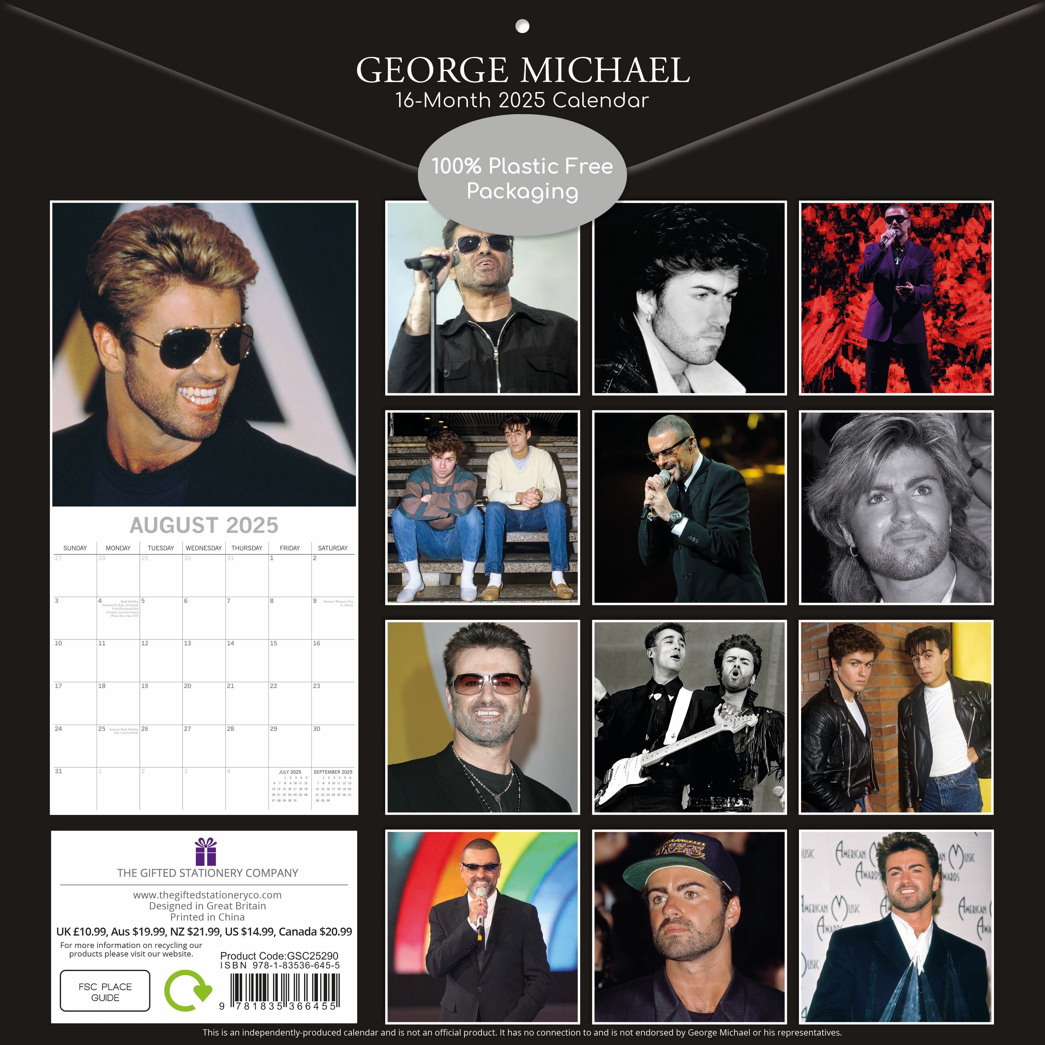 2025 George Michael - Square Wall Calendar