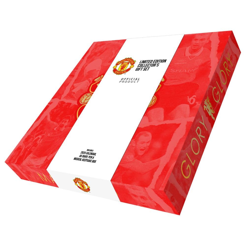 2025 Manchester United Fc - Calendar & Diary Musical Gift Box Set