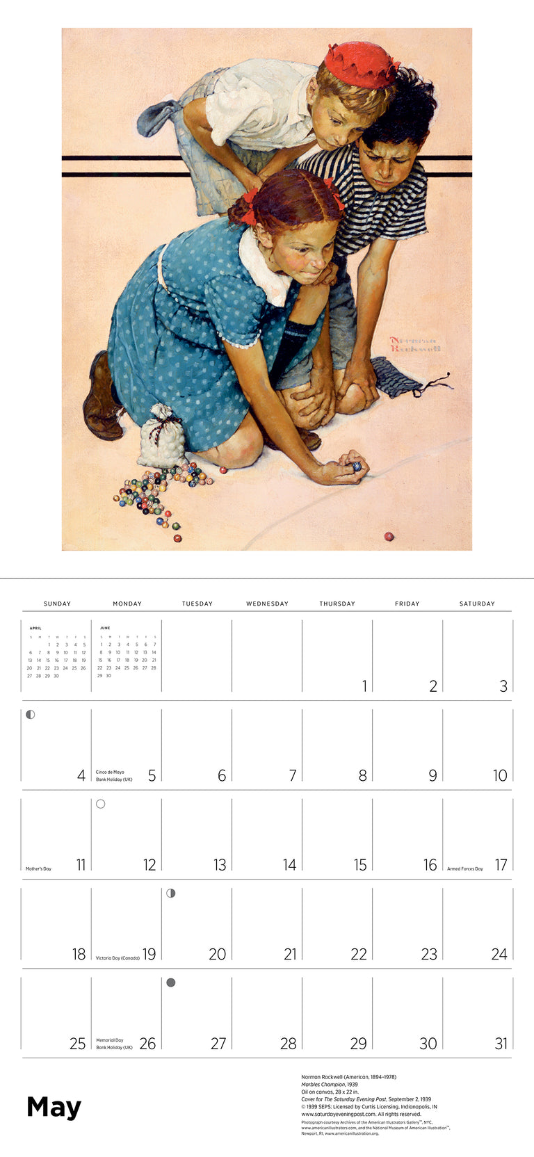 2025 Norman Rockwell: The Saturday Evening Post - Square Wall Calendar