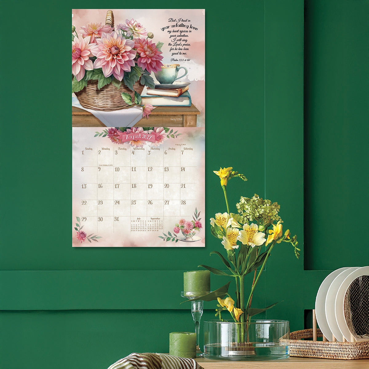 2027 Faithful Heart & Home - Script - Deluxe Wall Calendar