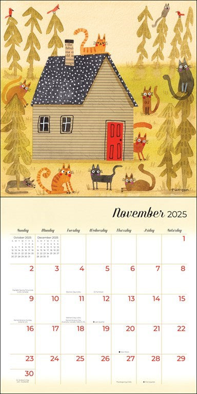 2025 Feline - Square Wall Calendar