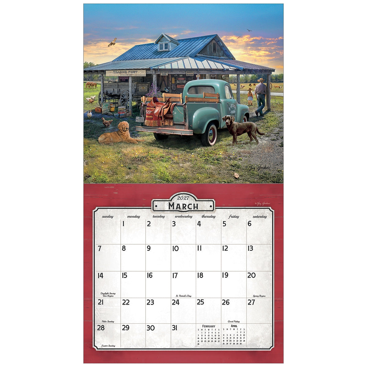 2027 Nostalgic Main Street - Deluxe Wall Calendar by Greg Giordano