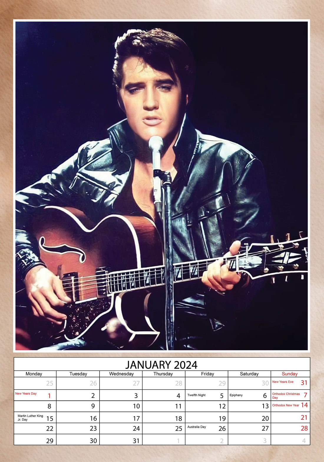 2024-elvis-presley-a3-wall-calendar-music-celebrities-calendars-by
