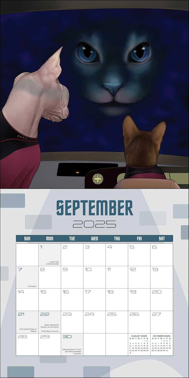 2025 Star Trek Cats of the U.S.S. Enterprise - Square Wall Calendar