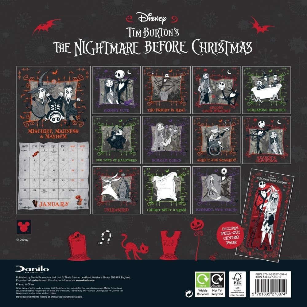 2025 The Nightmare Before Christmas - Square Wall Calendar