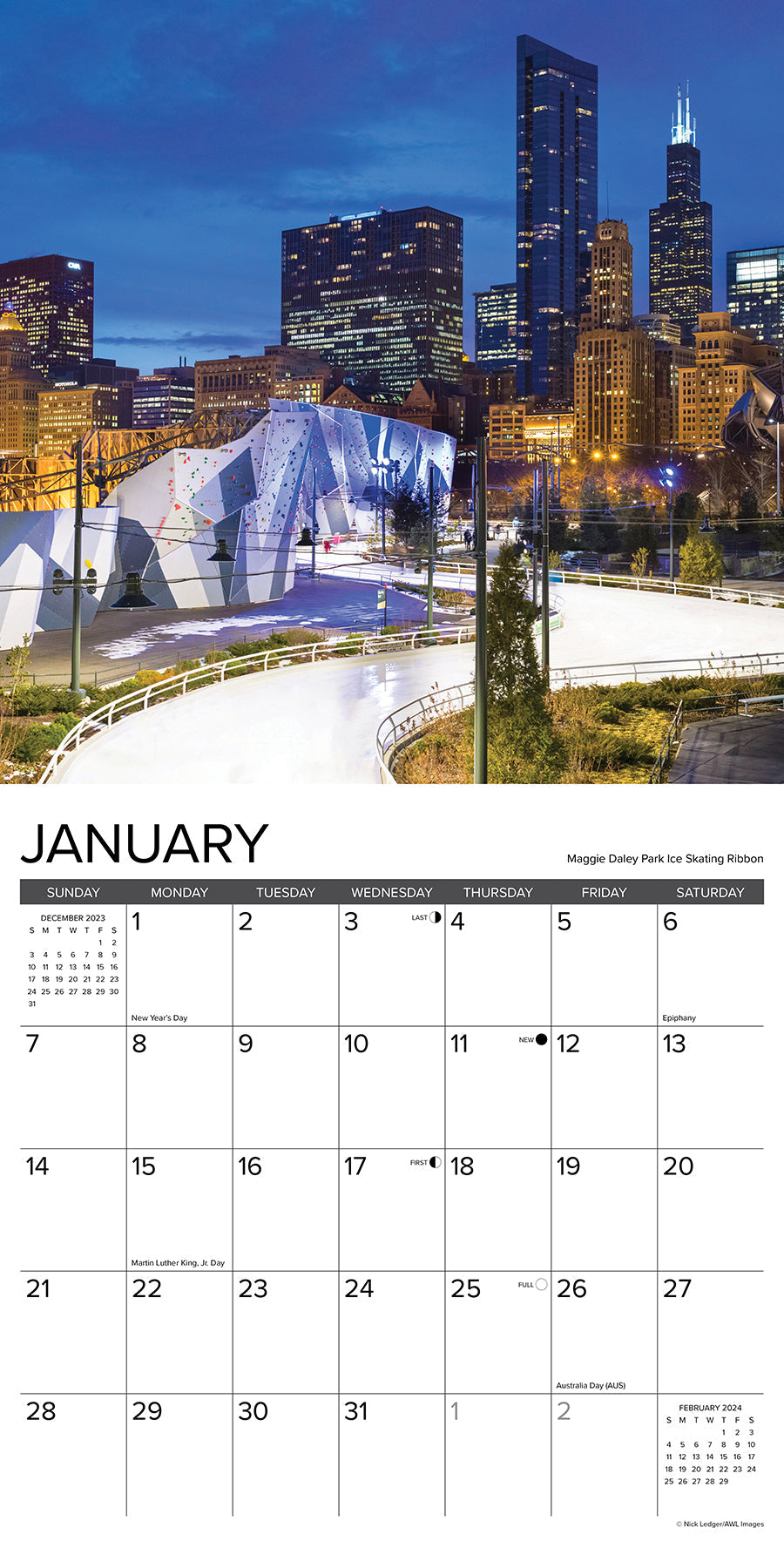 2024 Chicago (by Willow Creek) Square Wall Calendar Travel