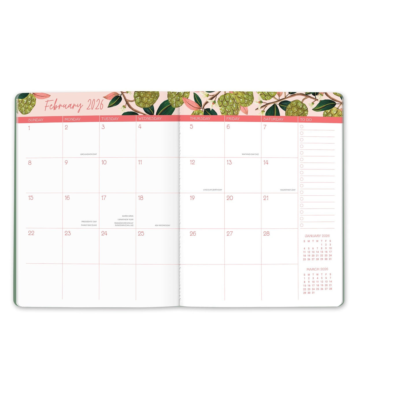 2026 Fruit & Flora - Just Right 17-Month Monthly Diary/Planner