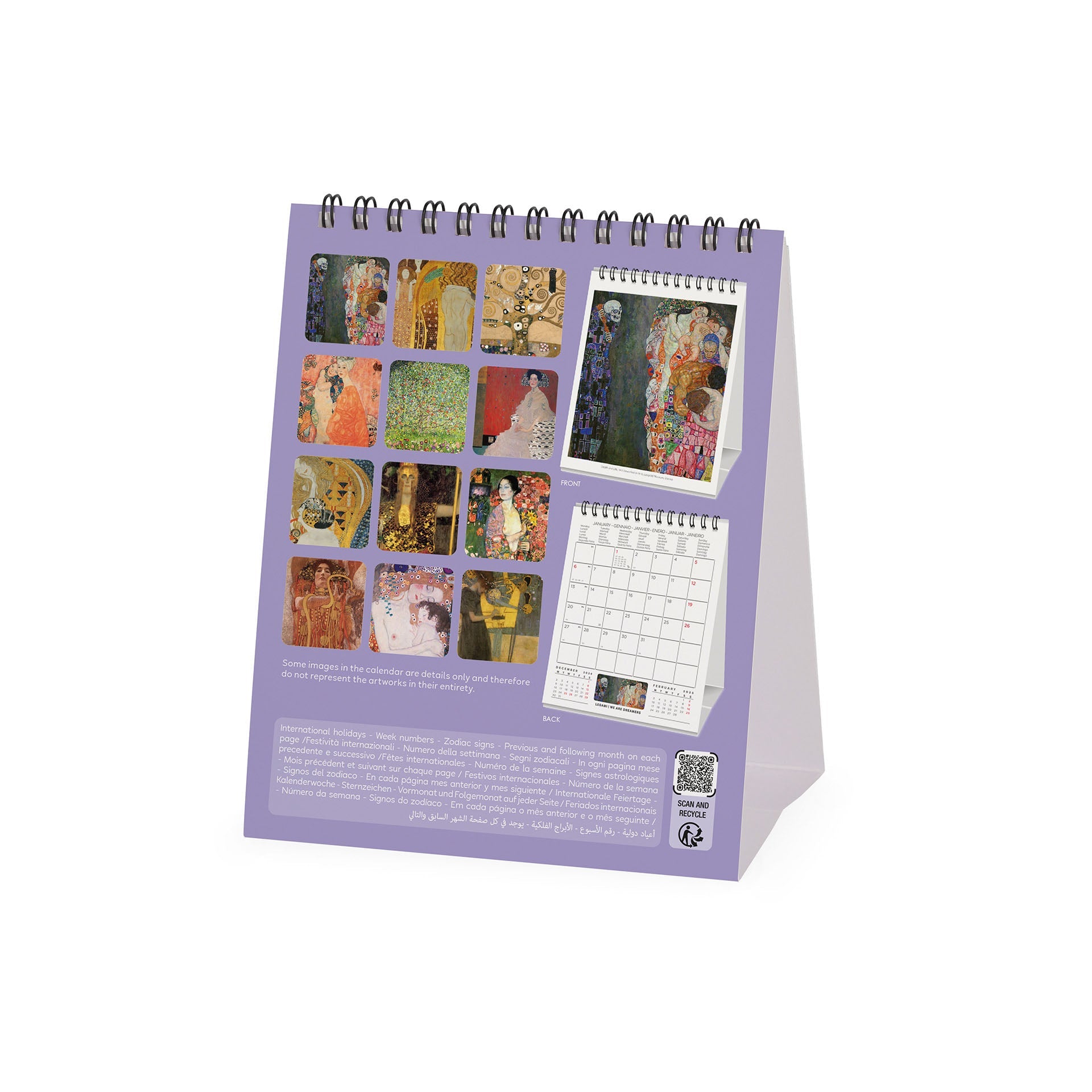 2025 Gustav Klimt by Legami - Desk Easel Calendar