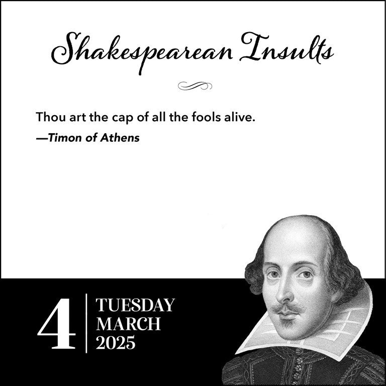 2025 Shakespearean Insults - Daily Boxed Page-A-Day Calendar