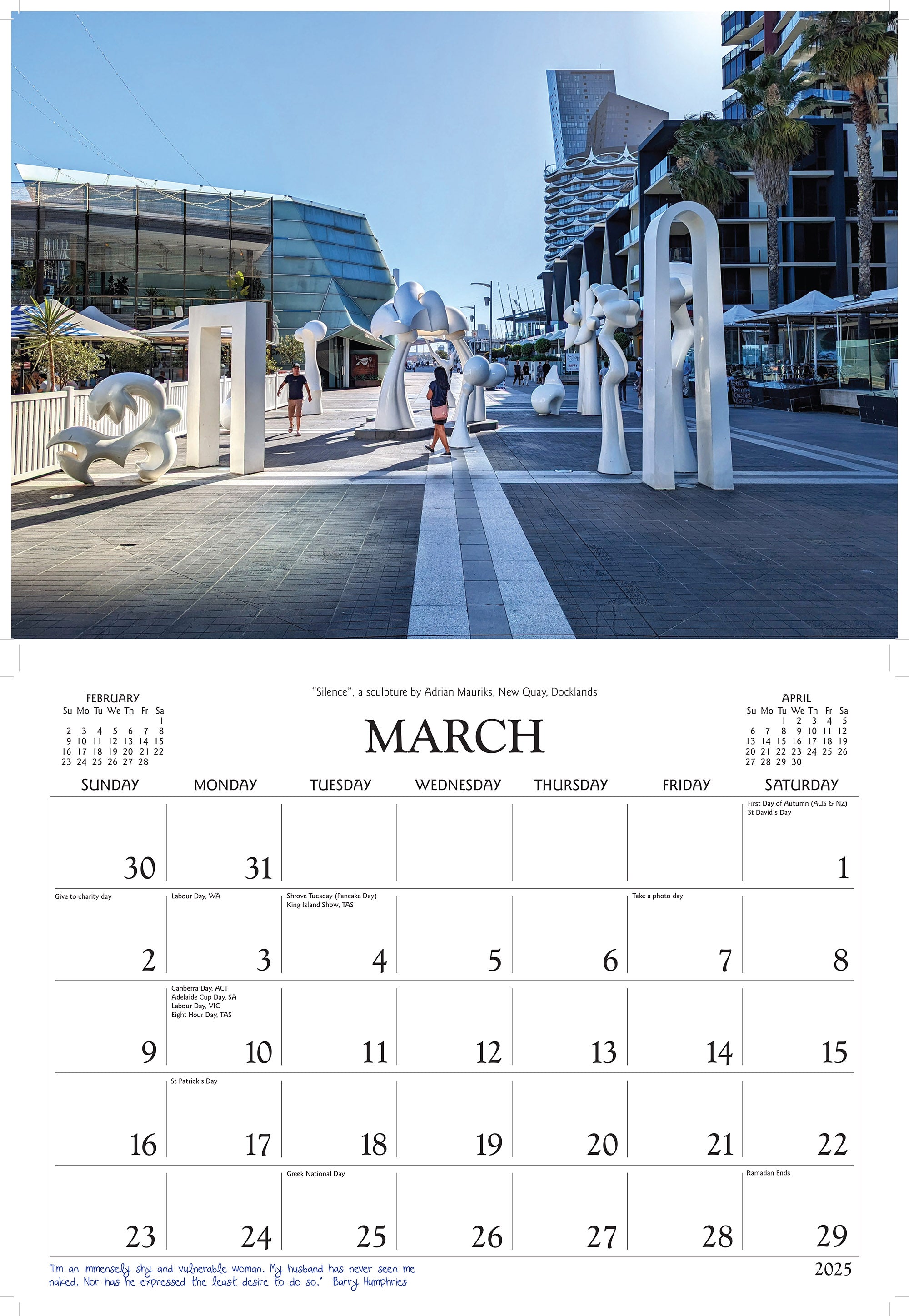 2025 Scenic Melbourne By David Messent - Horizontal Wall Calendar