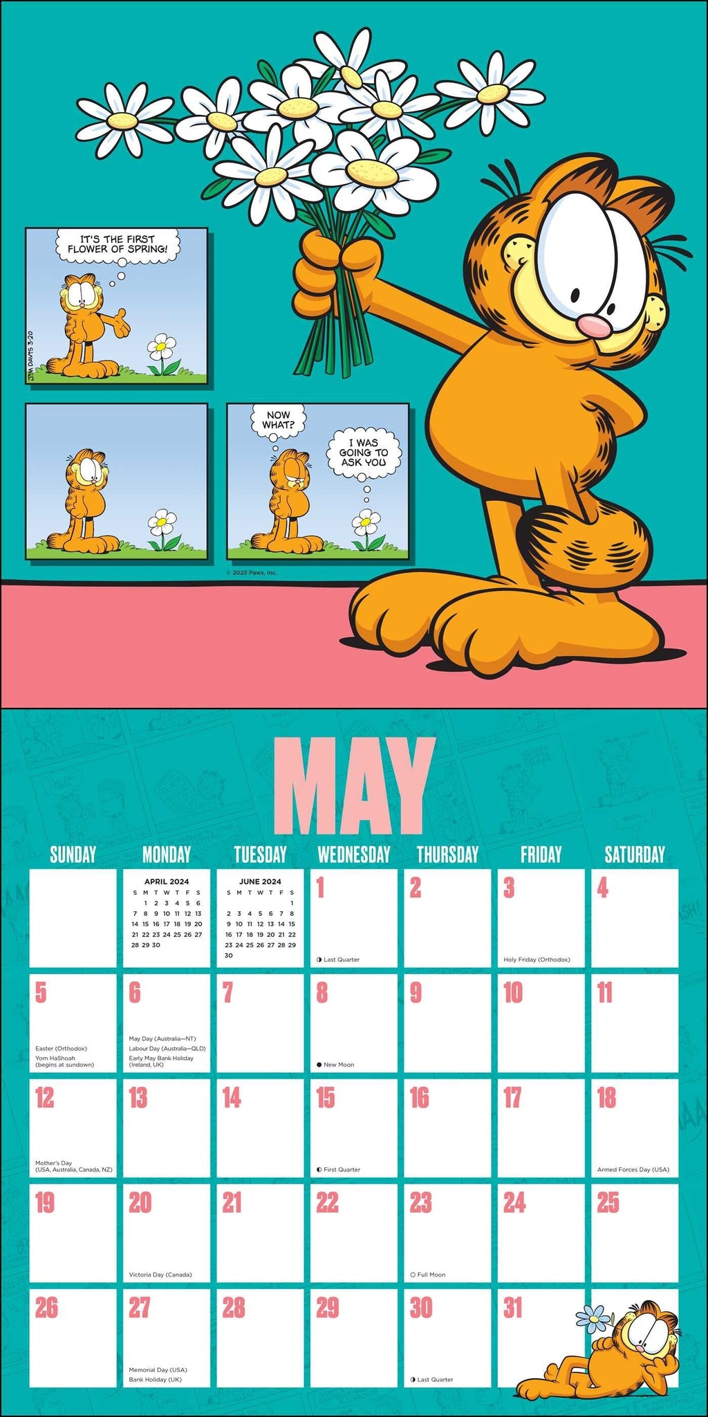 Garfield Wall Calendar 2025