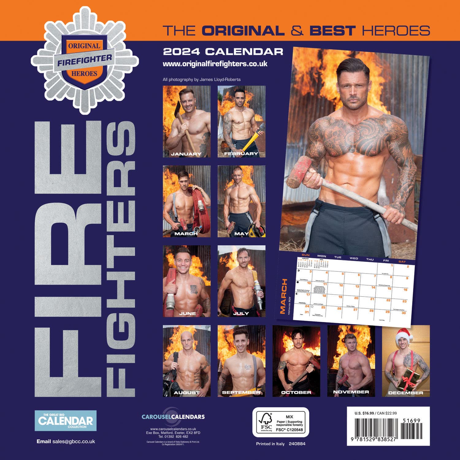 2024 Firefighters v2 - Square Wall Calendar  SOLD OUT