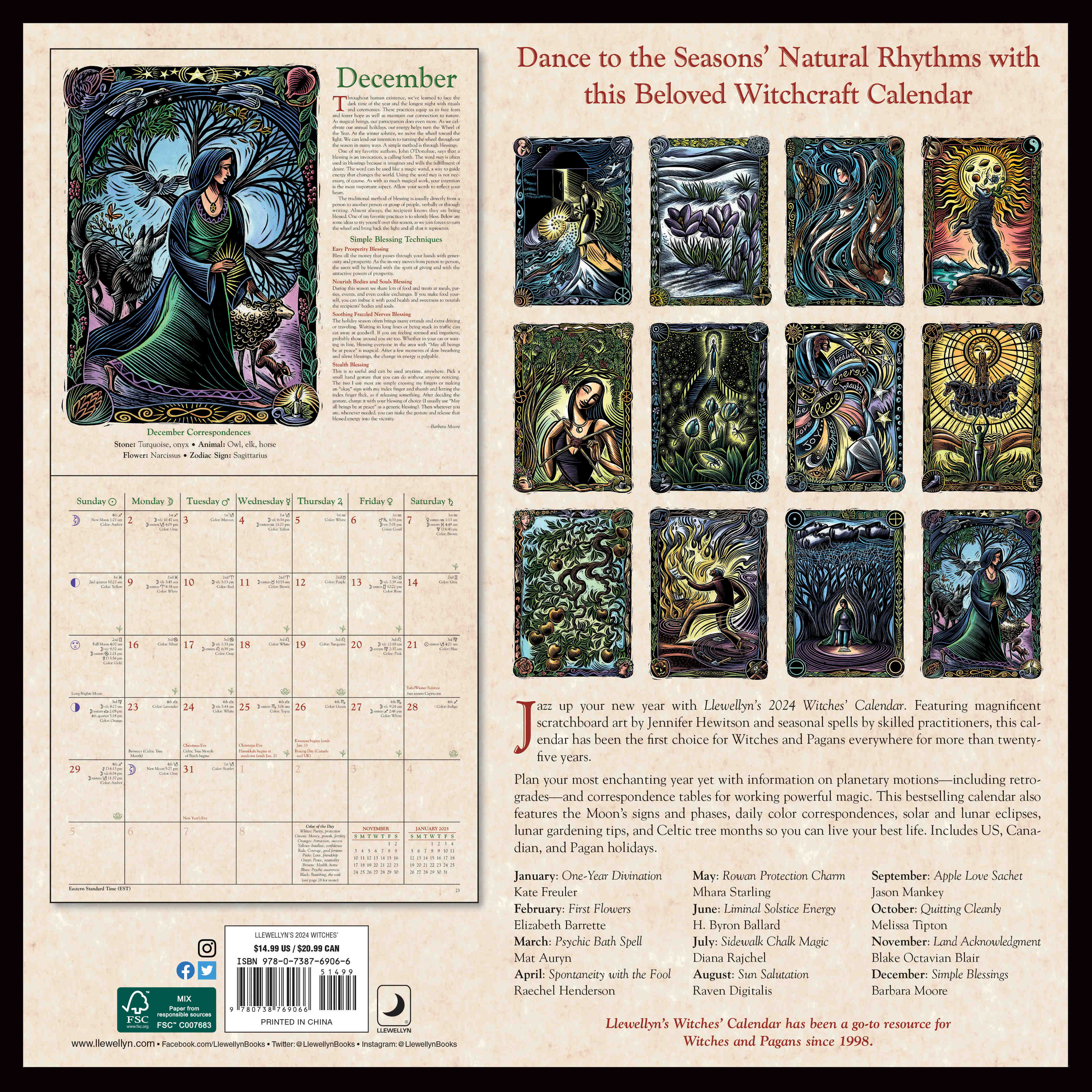 2024 Llewellyn's Witches' - Square Wall Calendar  SOLD OUT