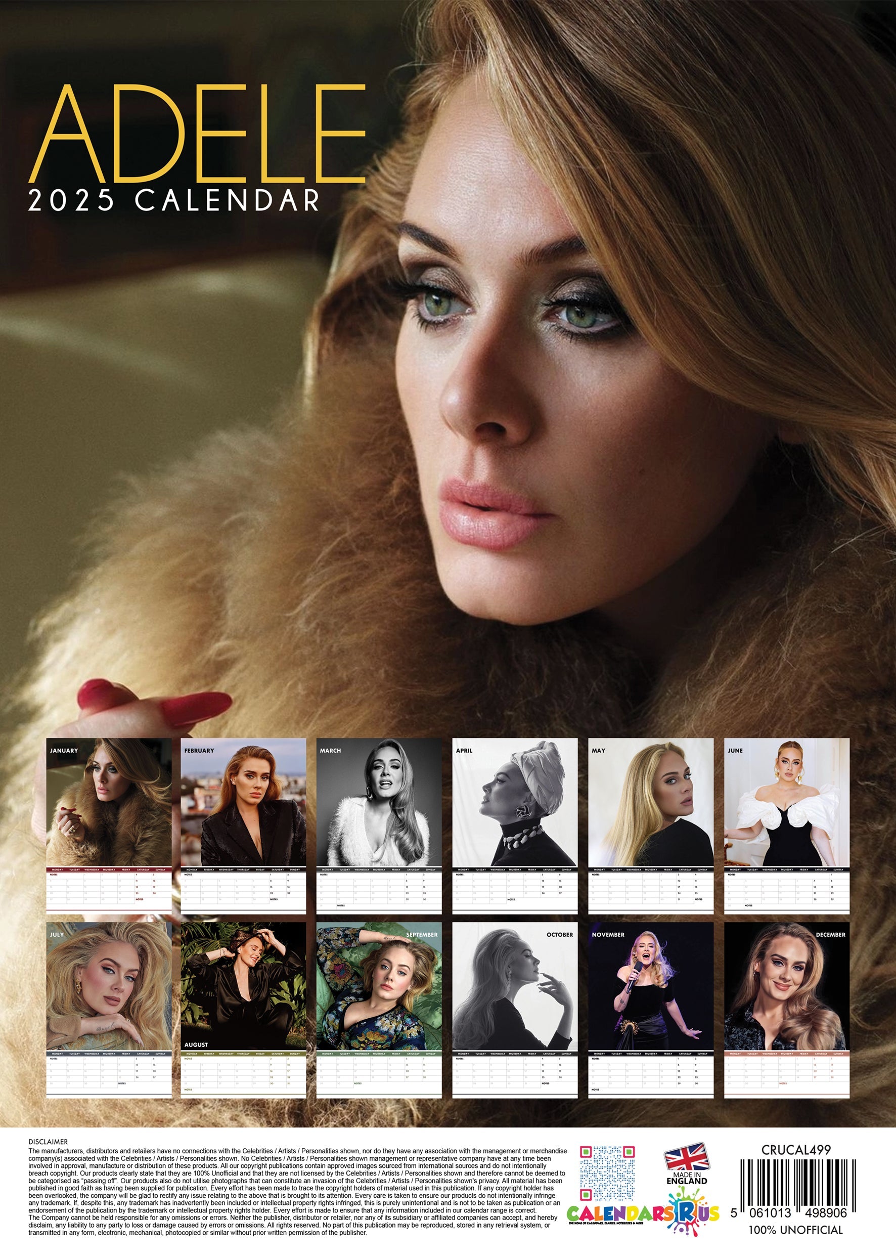 2025 Adele - A3 Wall Calendar