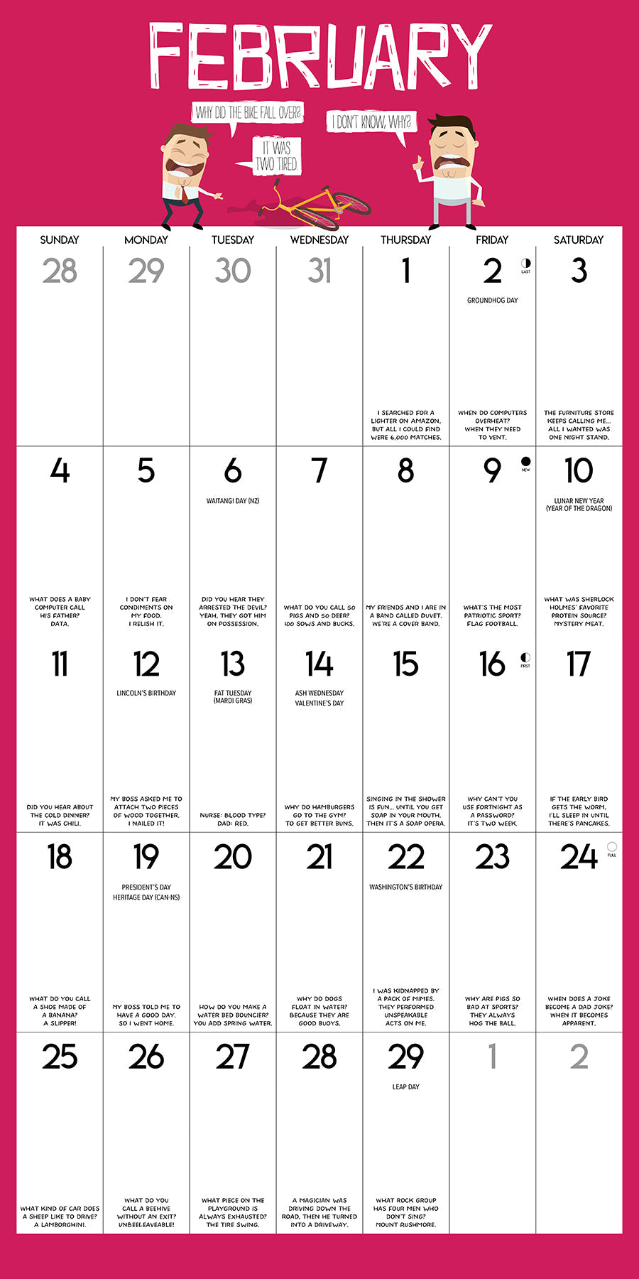 2024 Bad Dad Jokes Square Wall Calendar Fun & Humor Calendars by