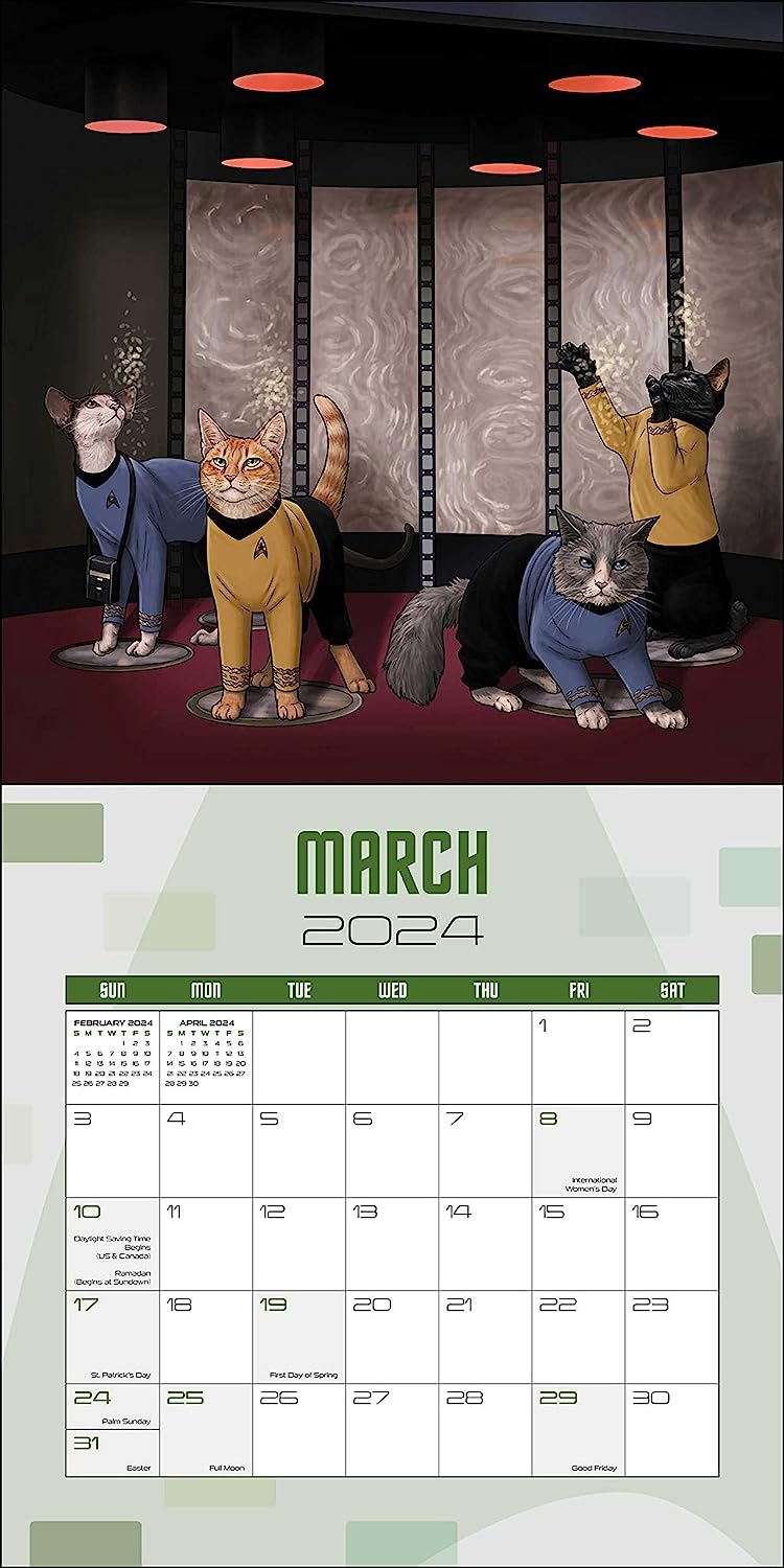 2024 Star Trek Cats Square Wall Calendar