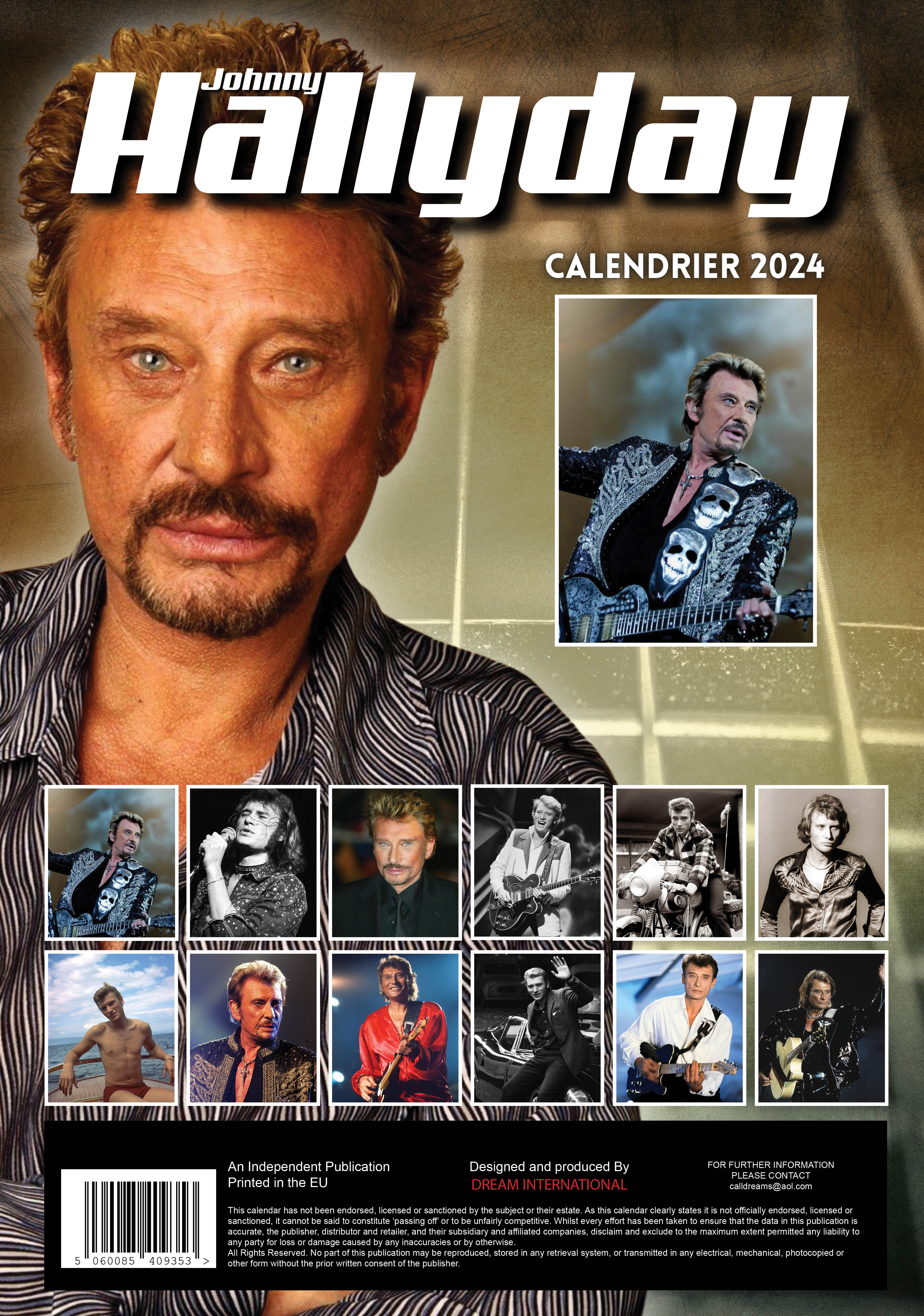 2024 Johnny Hallyday - A3 Wall Calendar