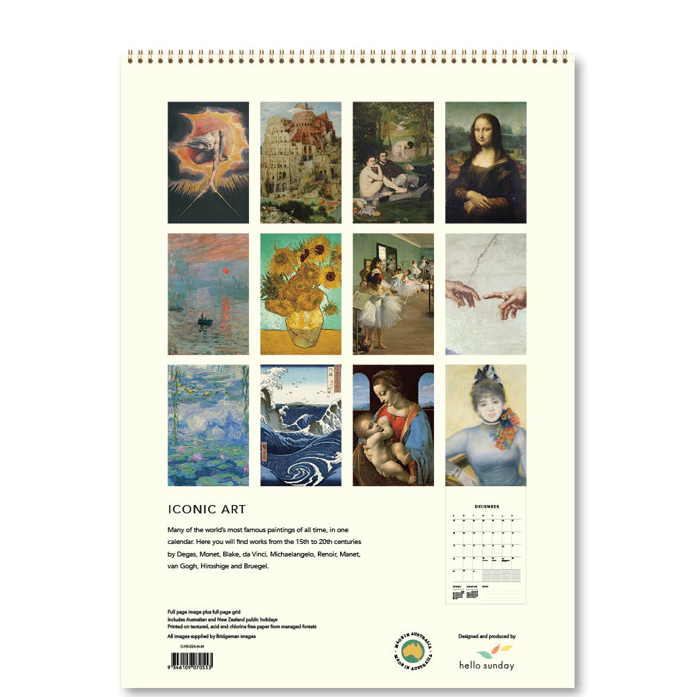 2024 Iconic Art - Deluxe Wall Calendar - Art Calendars