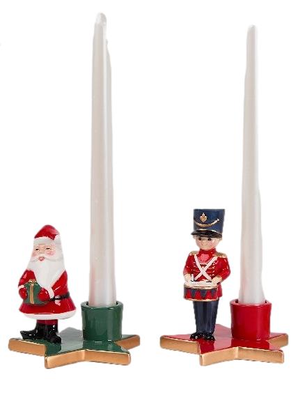 Santa Soldier Candle Holder, Set of 2 - Christmas Decoration