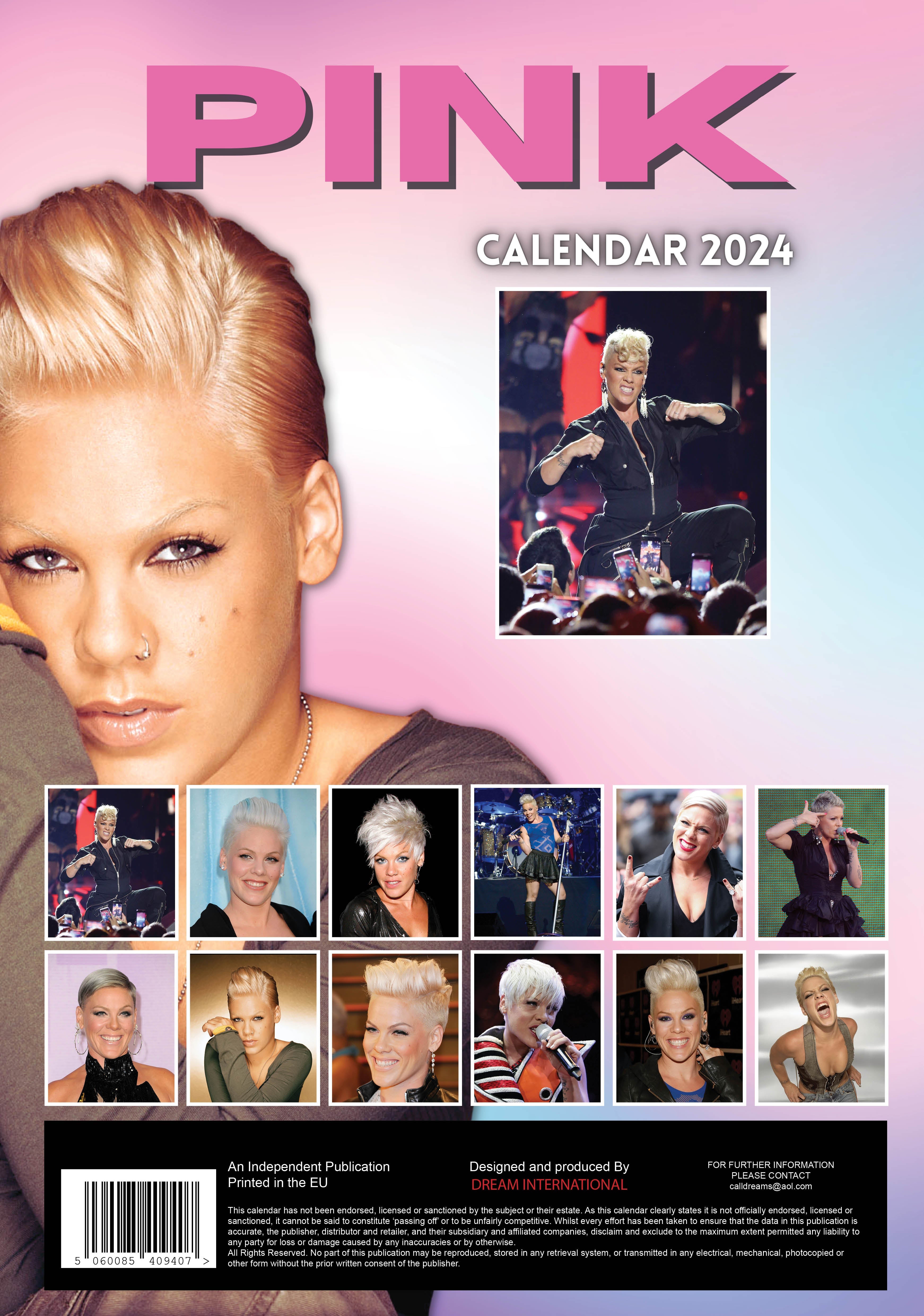 2024 Pink - A3 Wall Calendar - Music Celebrities Calendars by Call
