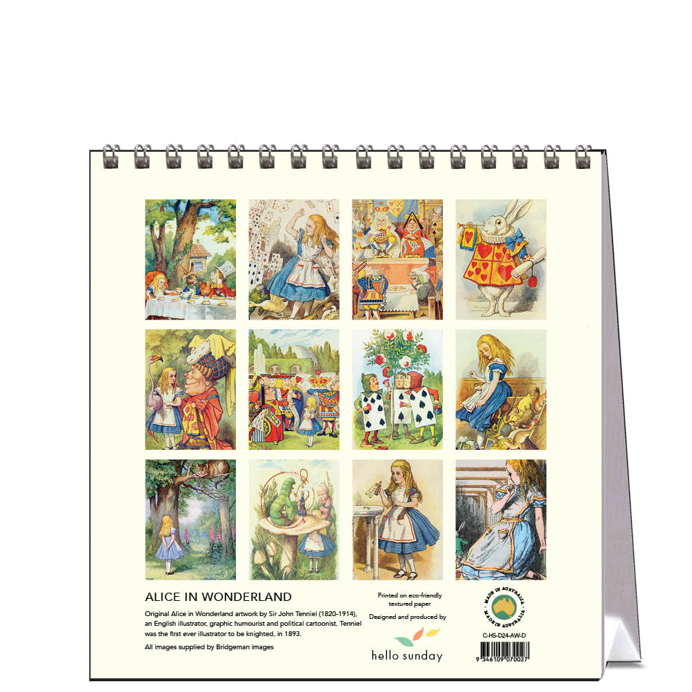 2024 Alice In Wonderland Desk Easel Calendar Art Calendars