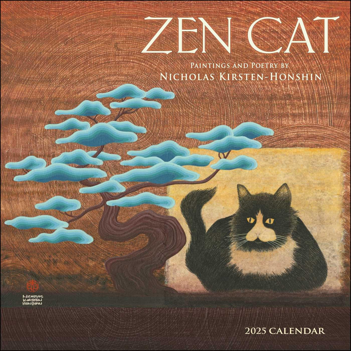 2025 Zen Cat - Square Wall Calendar