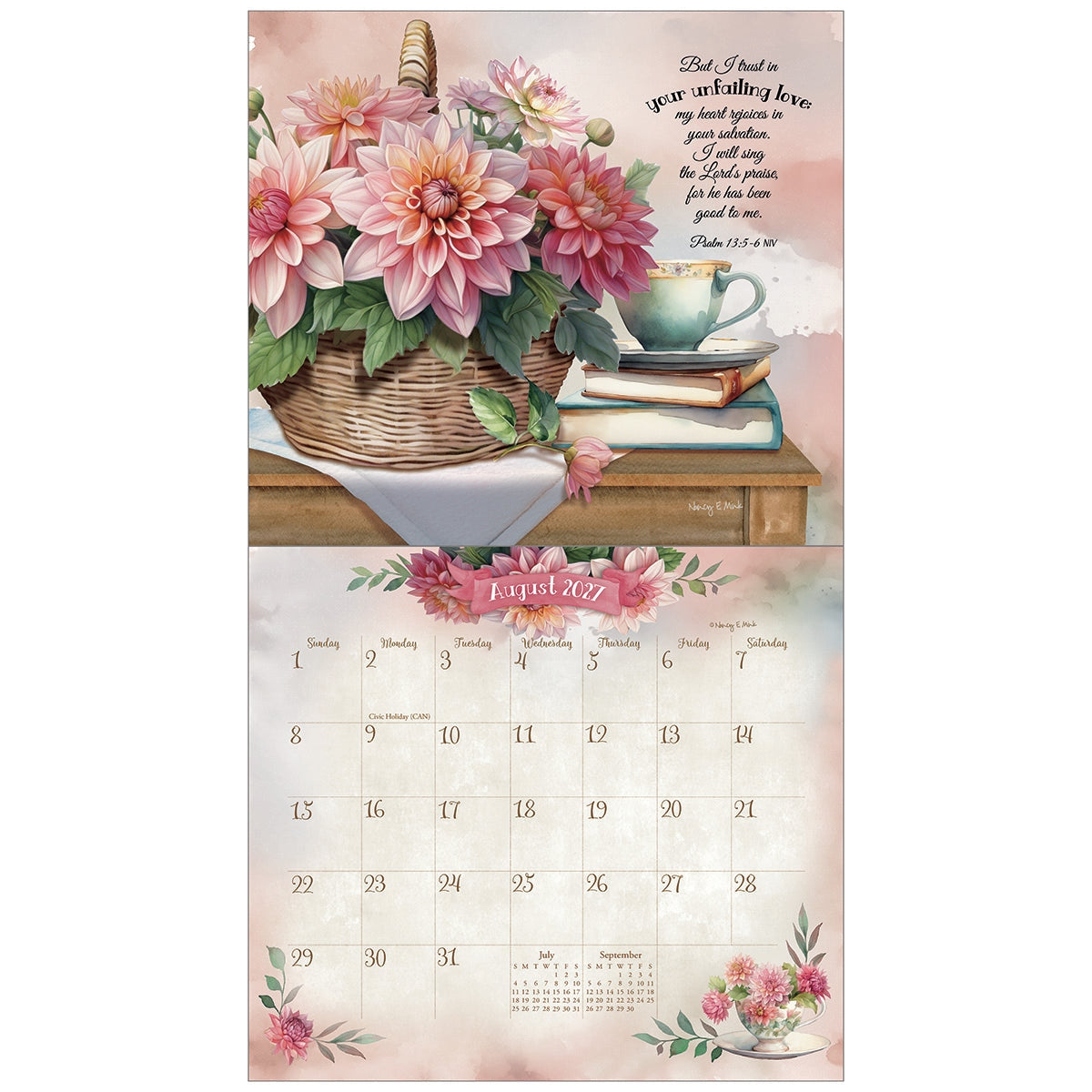 2027 Faithful Heart & Home - Script - Deluxe Wall Calendar