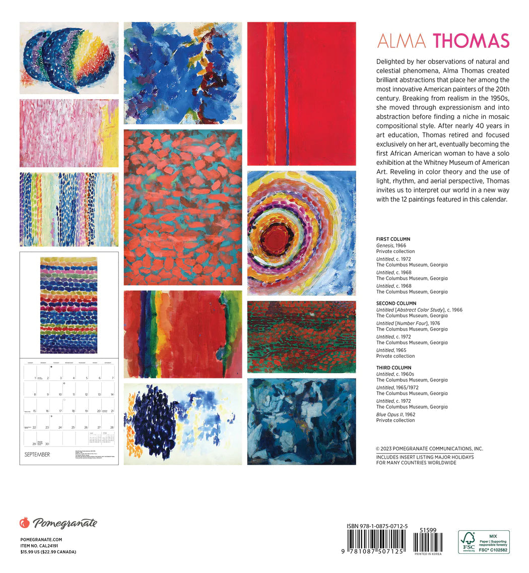 2024 Alma Thomas Square Wall Calendar