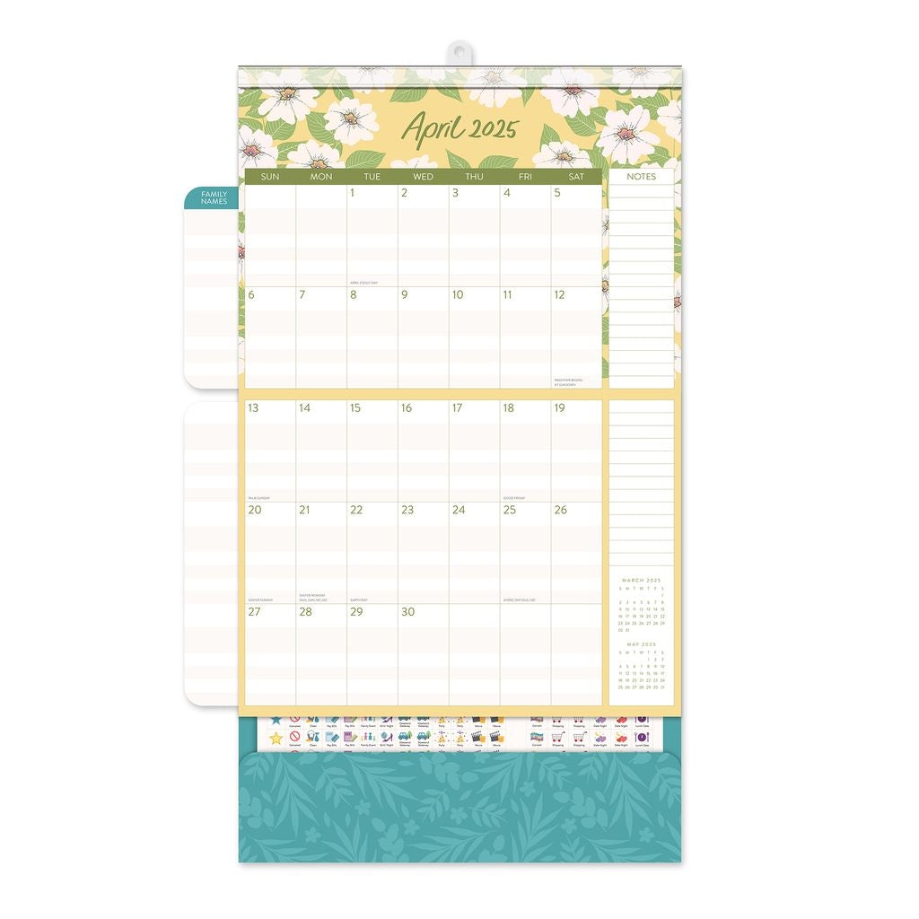 2025 Secret Garden Do It All Wall Family Planner - Deluxe Wall Calendar